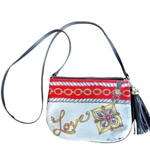 Brighton TC Love Glitter & Glow Cross Body Canvas Bag